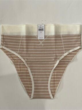 Striped High-Waist  women’s aerie panties size S light brown color new with tag